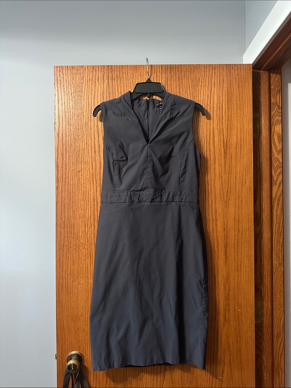 Tribal Sleeveless Dark Gray Sheath Dress